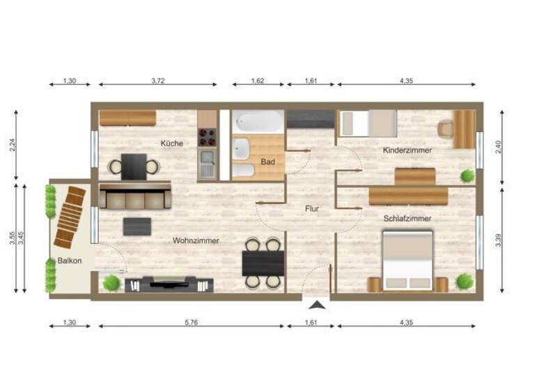 Wohnung zur Miete 345 € 3 Zimmer 69,1 m² 4. Geschoss frei ab sofort Kahlaer Straße 13 Lusan Gera 07549
