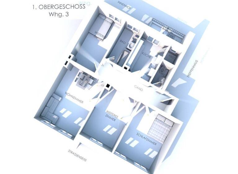 Wohnung zum Kauf 373.000 € 4 Zimmer 89 m²<br/>Wohnfläche 1.<br/>Geschoss Henkestraße 8 Markgrafenstadt Erlangen 91054