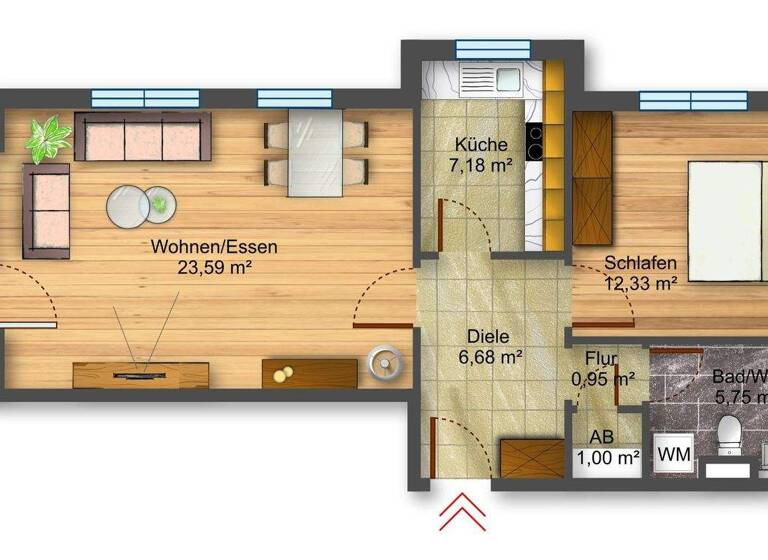 Wohnung zum Kauf 185.000 € 2 Zimmer 61 m² Altenberger Straße 36 a Striesen-Ost Dresden 01277
