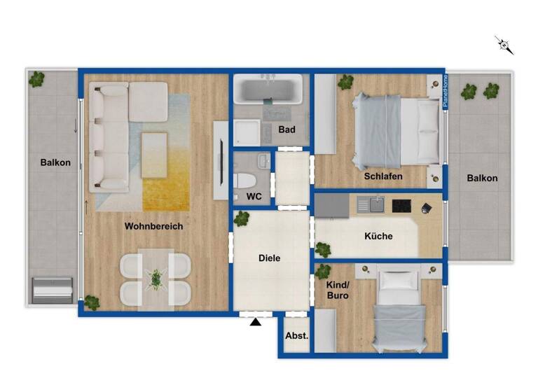 Wohnung zum Kauf 285.000 € 3 Zimmer 99 m² 1. Geschoss Rahlstedt Hamburg 22147