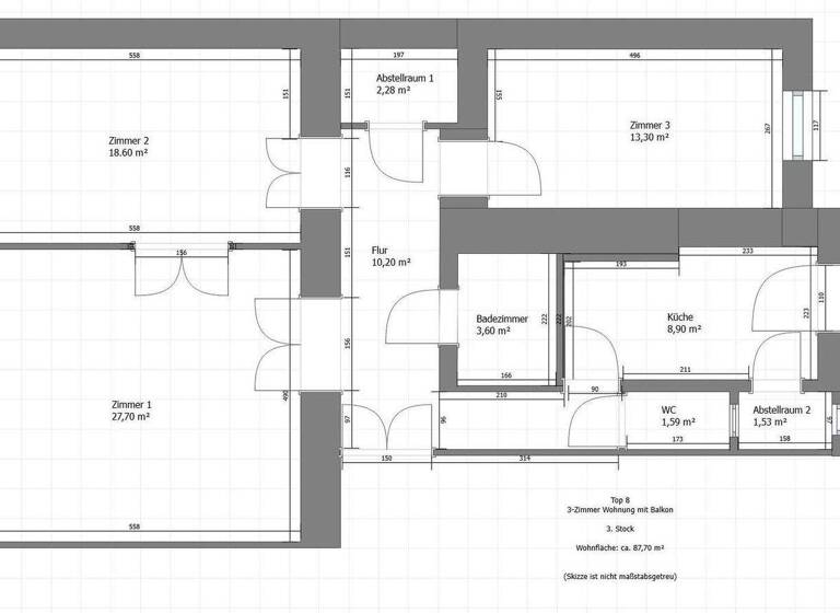 Wohnung zum Kauf provisionsfrei 349.000 € 3 Zimmer 87 m² 3. Geschoss Pestalozzistraße 28 Jakomini Graz 8010