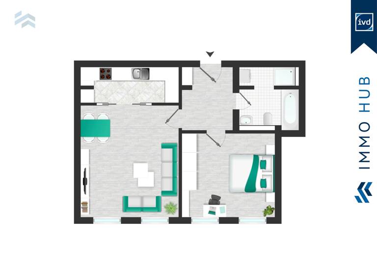 Wohnung zum Kauf 179.000 € 2 Zimmer 52,9 m²<br/>Wohnfläche 1.<br/>Geschoss Zentrum-Nord Leipzig 04105