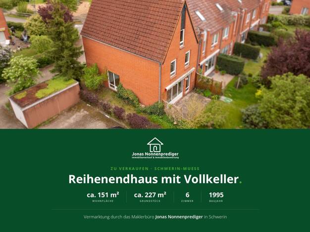 Reihenendhaus zum Kauf provisionsfrei 280.000 € 6 Zimmer 151 m² 227 m² Grundstück Nedderfeld 112 Mueß Schwerin 19063