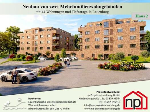 Wohnung zum Kauf - Erstbezug provisionsfrei 315.000 € 3 Zimmer 82,9 m² 2. Geschoss frei ab 01.12.2026 Hinter der Feldstraße Lauenburg/Elbe 21481