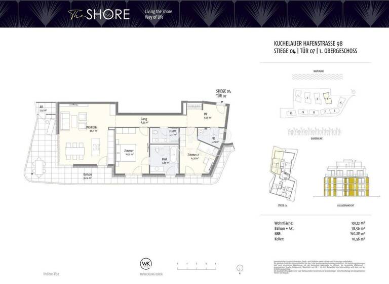 Wohnung zum Kauf - Erstbezug 1.100.000 € 3 Zimmer 101,8 m² 1. Geschoss Wien 1190