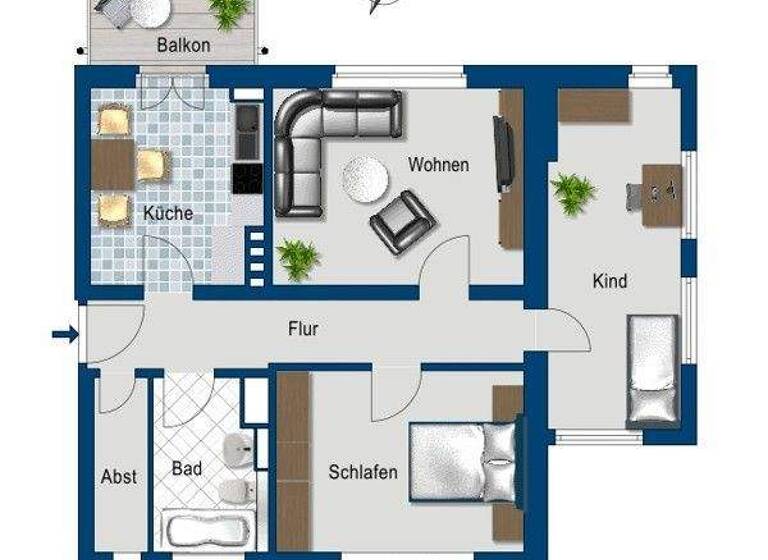 Wohnung zur Miete 485 € 3 Zimmer 73,5 m² frei ab 15.05.2026 Zetkinstr. 2 Cracau Magdeburg 39114