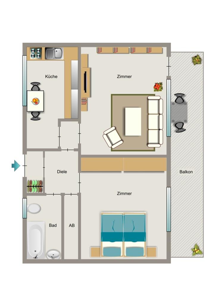 Wohnung zur Miete nur mit Wohnberechtigungsschein 352 € 2,5 Zimmer 64 m²<br/>Wohnfläche 2.<br/>Geschoss 01.02.2025<br/>Verfügbarkeit Röhrenstraße 14 Feldmark Gelsenkirchen 45883