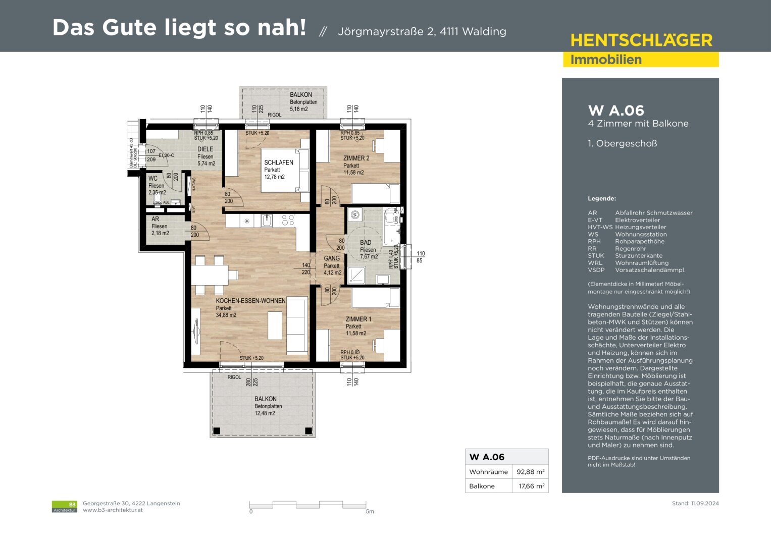 Wohnung zum Kauf 449.000 € 4 Zimmer 93,1 m²<br/>Wohnfläche Walding 4111