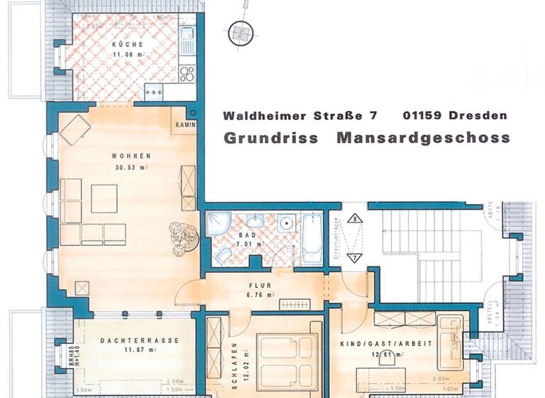 Wohnung zum Kauf 299.500 € 3 Zimmer 84,9 m² 3. Geschoss Waldheimer Straße 7 Löbtau-Süd Dresden 01159