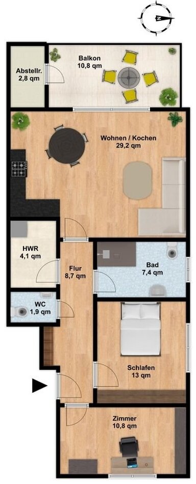 Wohnung zur Miete 829 € 3 Zimmer 81 m² 1. Geschoss frei ab 01.05.2025 Alter Postweg 21 Varrel Stuhr 28816