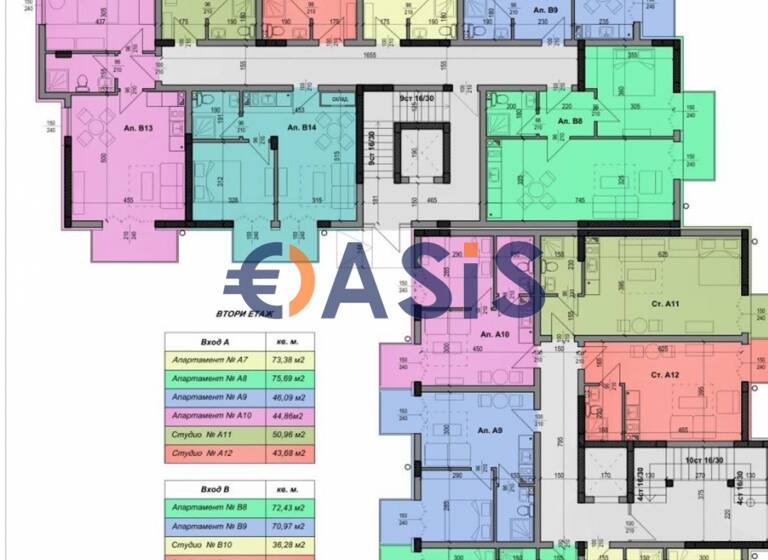 Studio zum Kauf provisionsfrei 43.000 € 1 Zimmer 36 m² 2. Geschoss kvartal Aureliya Nessebar 8230