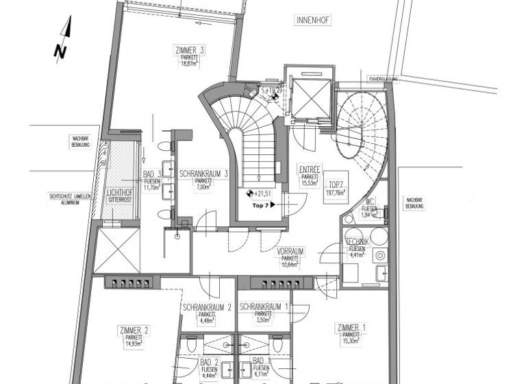 Wohnung zum Kauf - Erstbezug 2.495.000 € 4 Zimmer 197,7 m² 6. Geschoss Schelleingasse Wien 1040