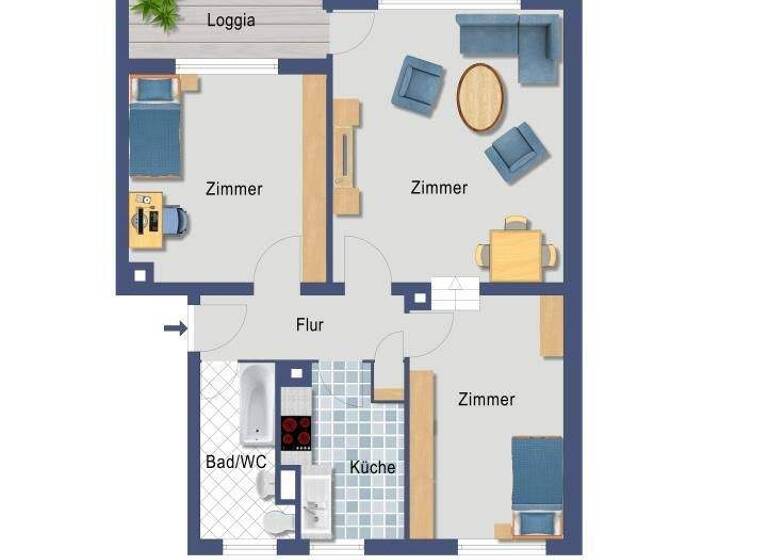 Wohnung zum Kauf provisionsfrei 344.000 € 3 Zimmer 70,8 m² EG Herbert-Boehm-Straße 17 Niederrad Frankfurt 60528
