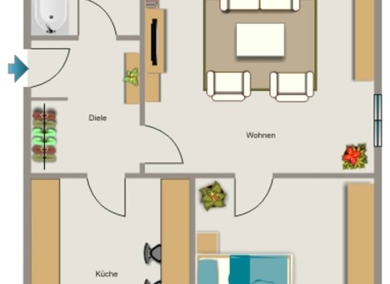 Wohnung zur Miete 352 € 2,5 Zimmer 61,4 m² 1. Geschoss Obermarxloh Duisburg 47166