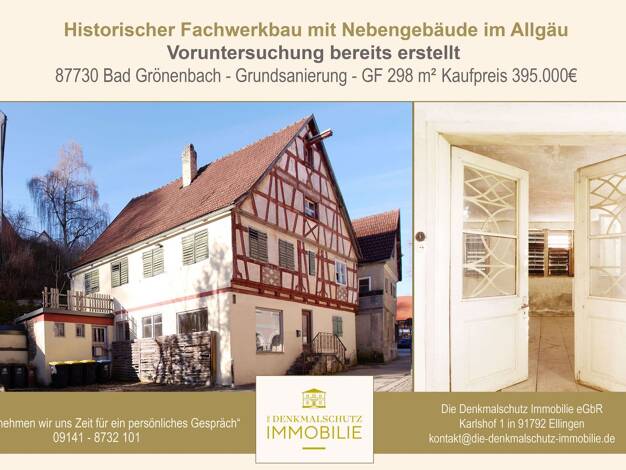 Haus zum Kauf 395.000 € 10 Zimmer 292,2 m² 298 m² Grundstück Marktplatz 6 Bad Grönenbach Bad Grönenbach 87730