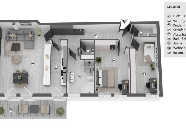 Wohnung zum Kauf 465.000 € 3 Zimmer 106 m² 3. Geschoss Steinbühl Nürnberg 90459