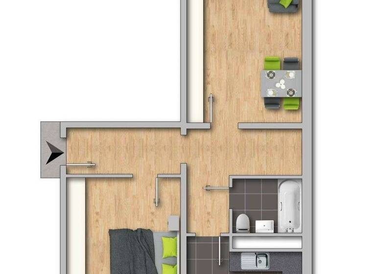 Wohnung zur Miete 264 € 2 Zimmer 47,2 m² EG frei ab sofort Straße der Stahlwerker 25 Crossen Crossen an der Elster 07613