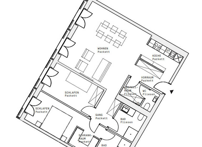 Wohnung zur Miete - Erstbezug 1.803 € 3 Zimmer 93,6 m² 16. Geschoss Wien 1220