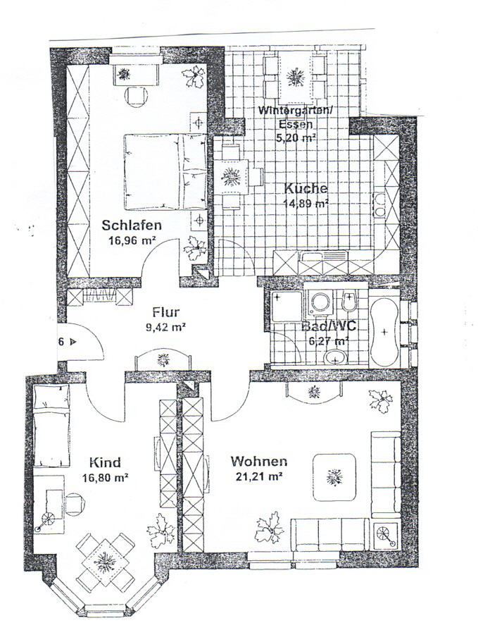 Wohnung zur Miete 480 € 3 Zimmer 90,8 m²<br/>Wohnfläche 3.<br/>Geschoss ab sofort<br/>Verfügbarkeit Franz-Mehring-Str. 41WE 08 Pölbitz 315 Zwickau-Pölbitz 08058