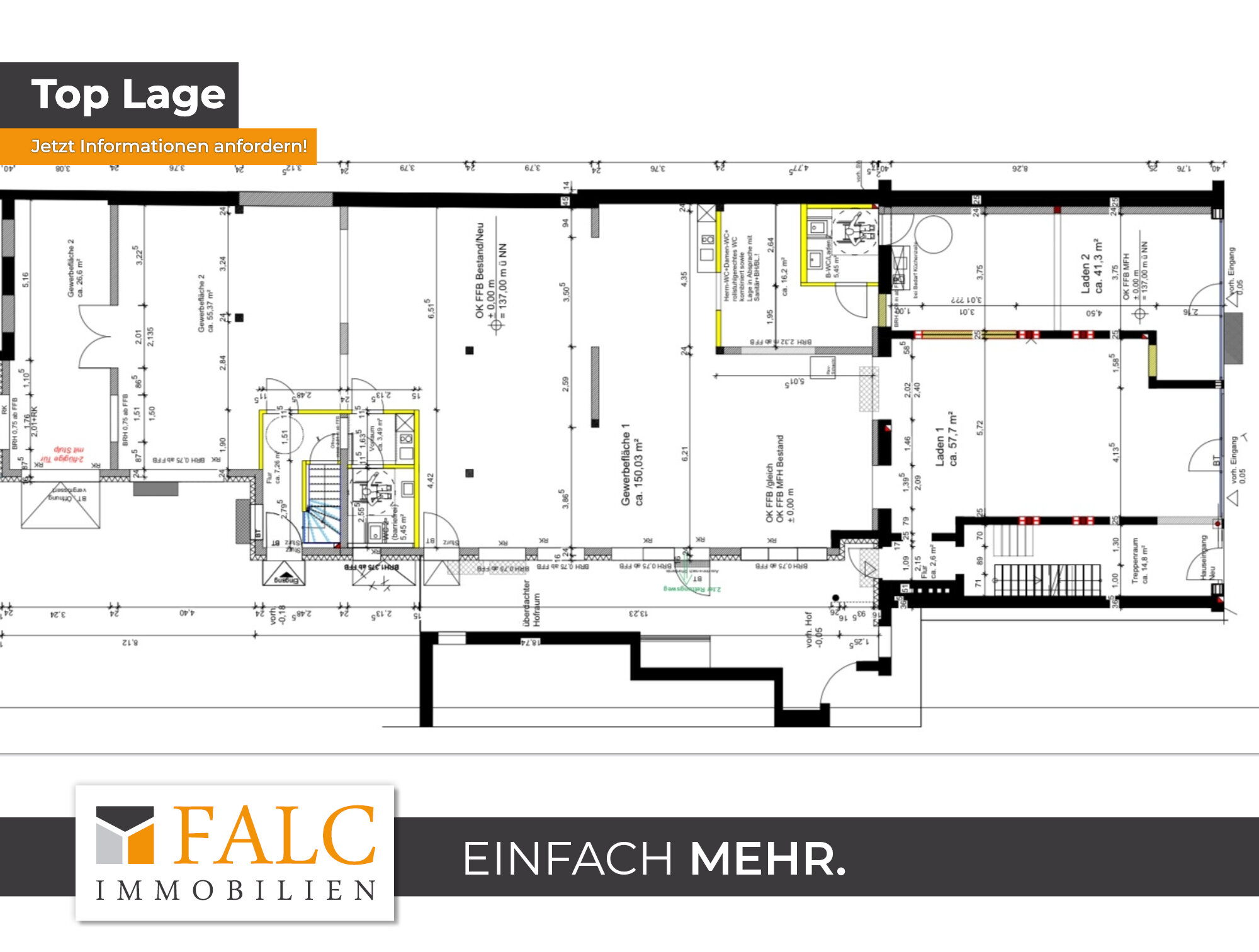 Praxis zur Miete provisionsfrei 4.400 € 440 m²<br/>Bürofläche Neustraße 39 - 41 Stadtmitte Eschweiler 52249