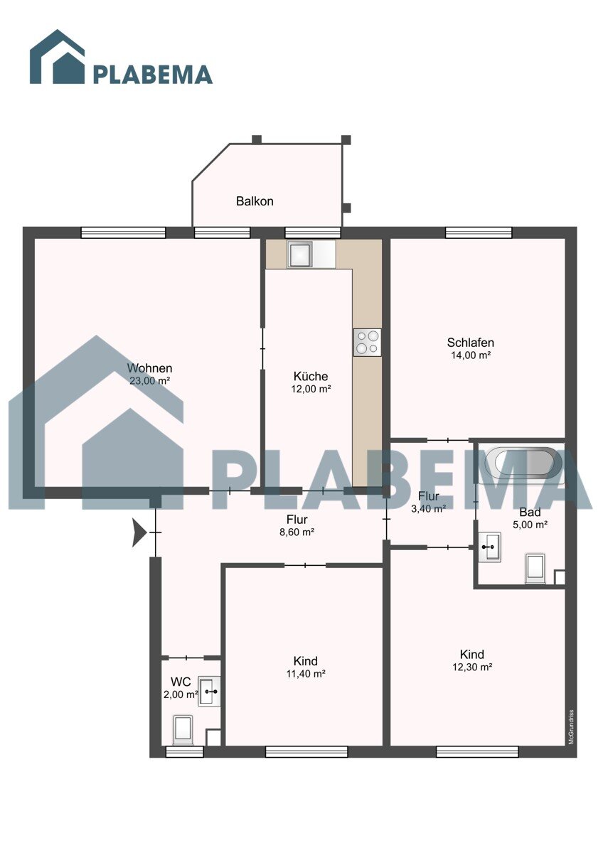 Wohnung zur Miete 1.213 € 4 Zimmer 90,4 m²<br/>Wohnfläche Lindenbergviertel Neubrandenburg 17033