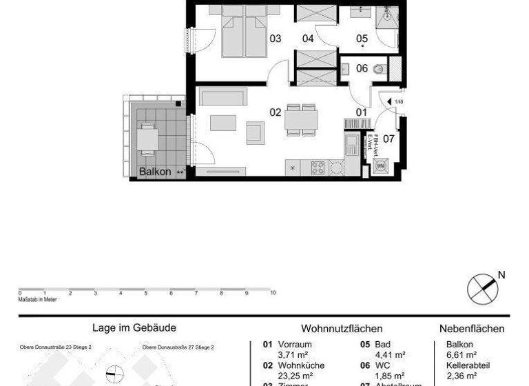 Wohnung zum Kauf - Erstbezug 482.000 € 2 Zimmer 51,4 m² 4. Geschoss Obere Donaustraße 23 Wien 1020