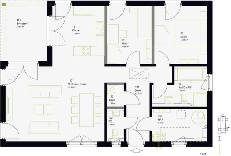 Bungalow zum Kauf provisionsfrei 697.939 € 3 Zimmer 108 m²<br/>Wohnfläche 450 m²<br/>Grundstück Herrenberg Herrenberg 71083