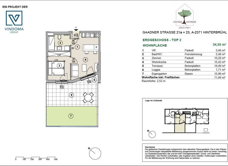Wohnung zum Kauf 279.000 € 2 Zimmer 34,5 m² Hinterbrühl 2371