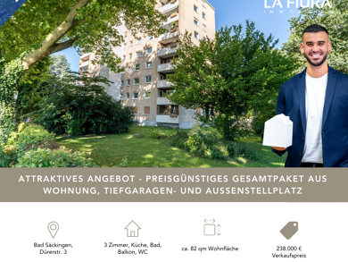 Wohnung zum Kauf 238.000 € 3 Zimmer 82,4 m² 8. Geschoss Dürerstraße 3 Bad Säckingen Bad Säckingen 79713