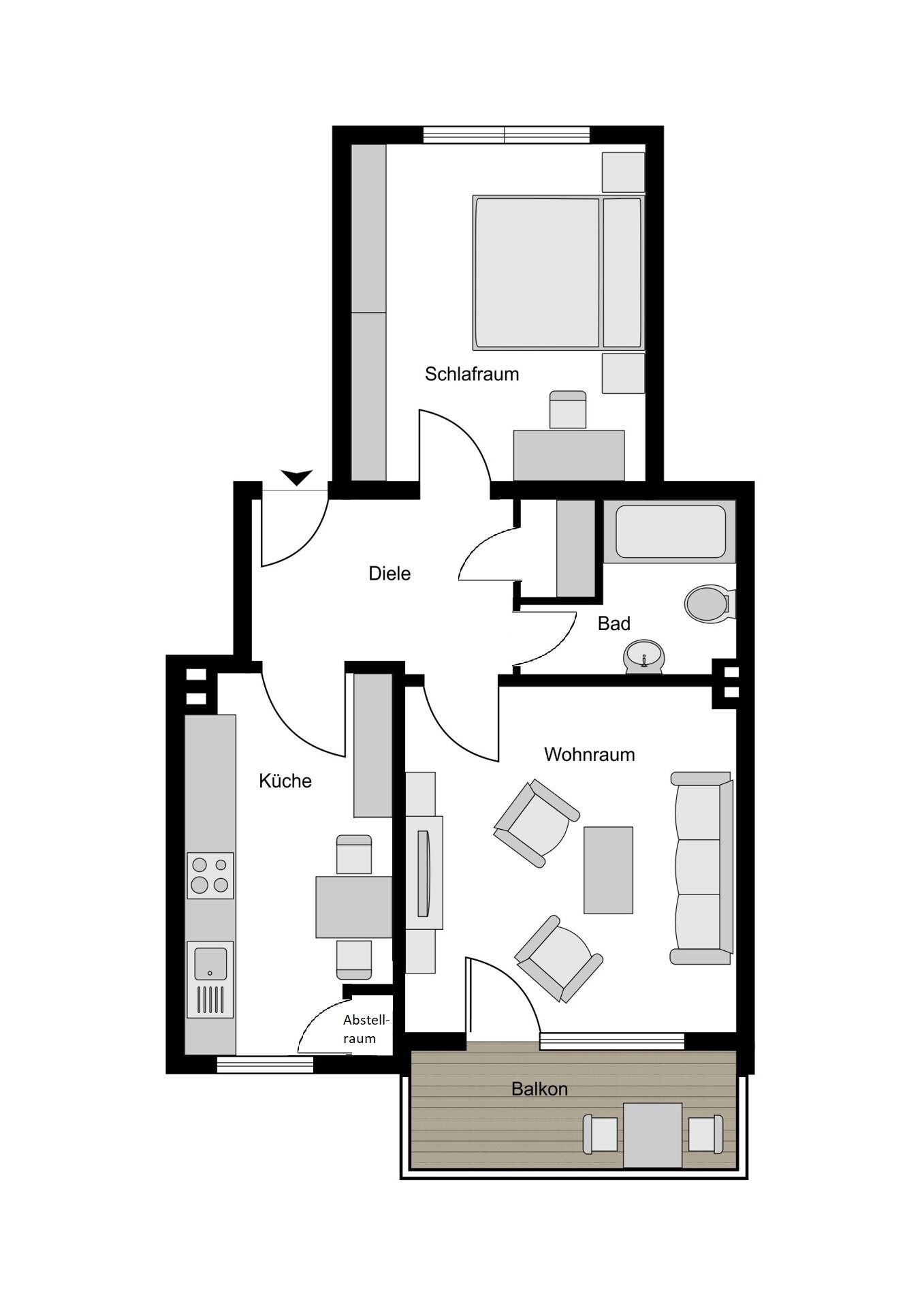 Wohnung zum Kauf 85.000 € 2,5 Zimmer 51 m²<br/>Wohnfläche 1.<br/>Geschoss Werne Bochum 44894