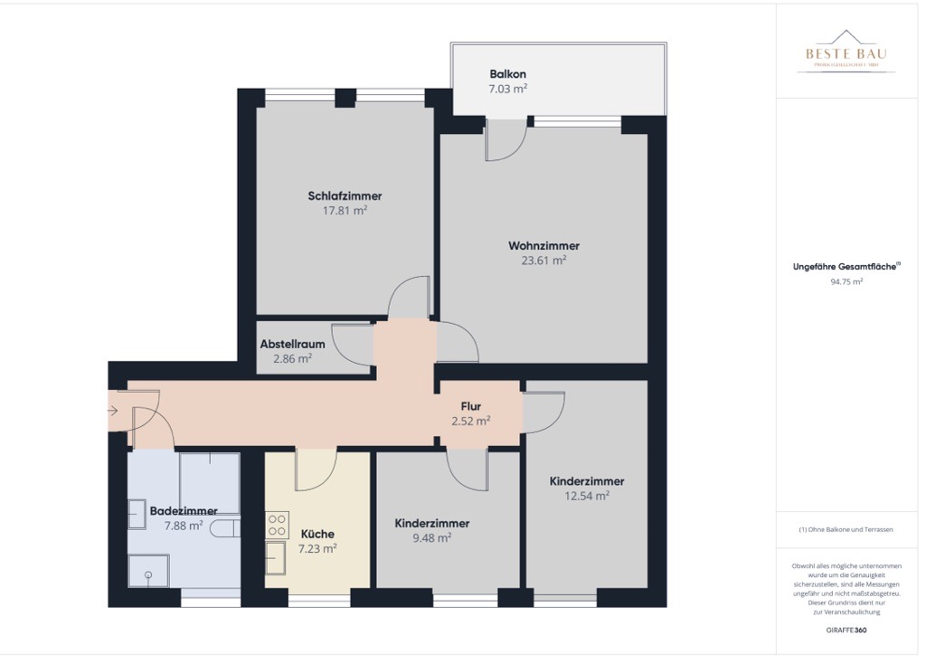 Wohnung zum Kauf 299.000 € 4 Zimmer 97 m²<br/>Wohnfläche 2.<br/>Geschoss Anderten Hannover 30559