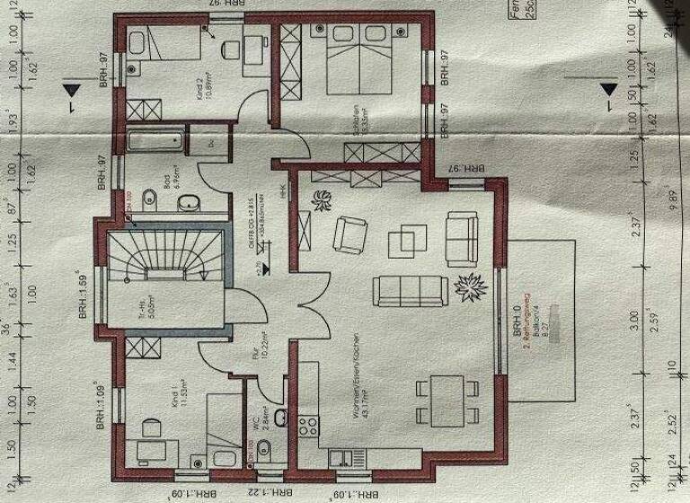 Wohnung zur Miete 1.200 € 4 Zimmer 105,1 m² 1. Geschoss Falkenstraße 13 Großaltdorf Gaildorf 74405