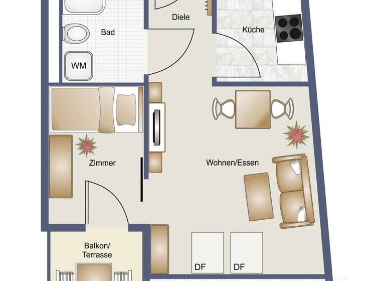 Wohnung zum Kauf 159.000 € 1,5 Zimmer 35,7 m²<br/>Wohnfläche Waldenbuch 71111
