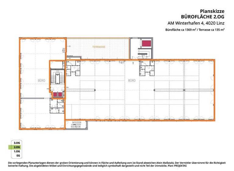 Bürofläche zur Miete 26.316 € 1.754,4 m² Bürofläche Lustenau Linz 4020