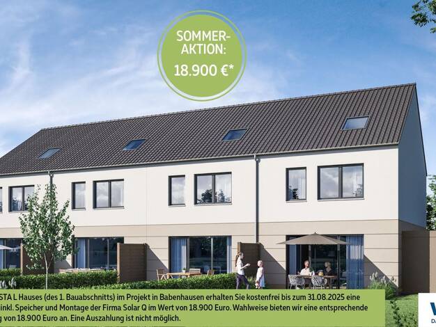 Reihenmittelhaus zum Kauf - Erstbezug 485.500 € 4,5 Zimmer 129 m² 181 m² Grundstück Frankfurter Straße 58 Babenhausen Babenhausen 64832