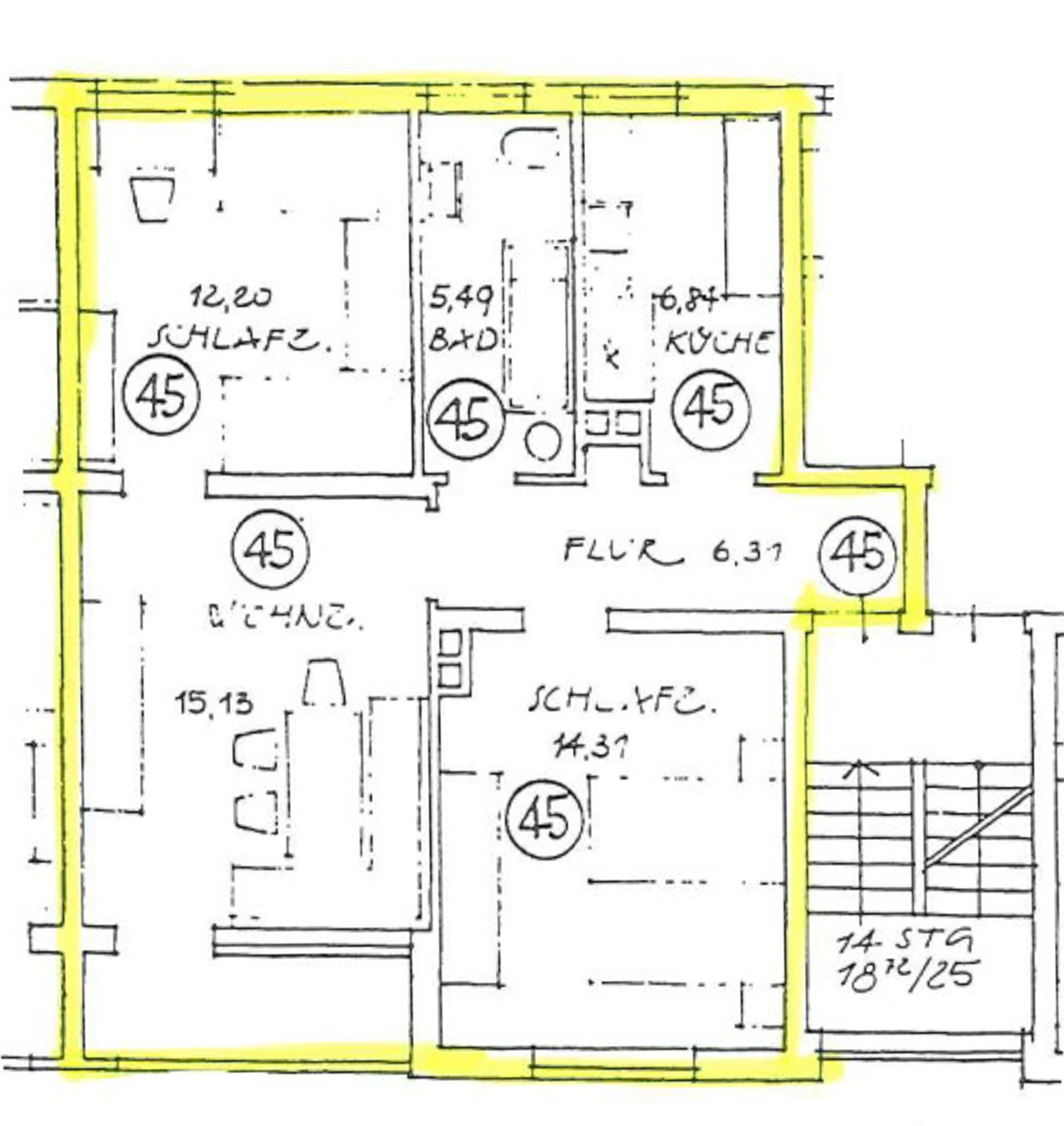 Wohnung zum Kauf 174.000 € 3 Zimmer 62 m²<br/>Wohnfläche 1.<br/>Geschoss Planungsbezirk 111 Straubing 94315