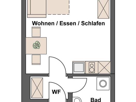 Wohnung zur Miete 340 € 1 Zimmer 26 m² frei ab sofort Neustadt 31 Ansbach 91522