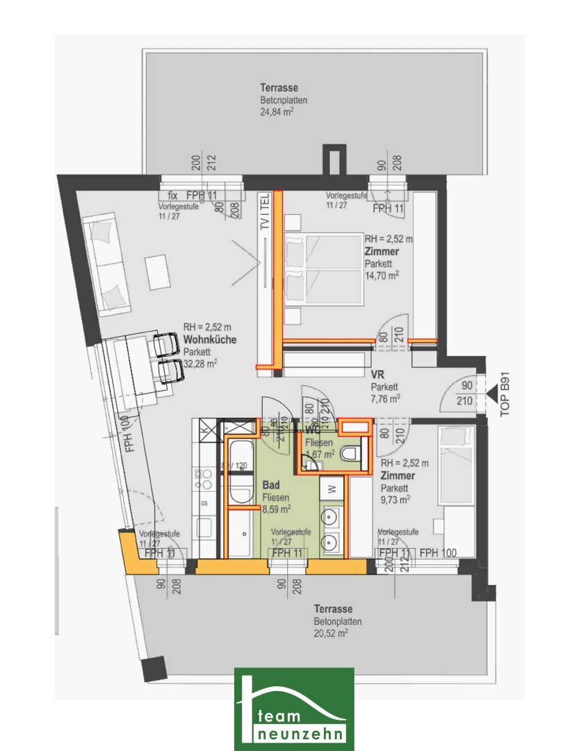 Wohnung zur Miete 1.159 € 3 Zimmer 74,7 m²<br/>Wohnfläche 7.<br/>Geschoss Wien 1140