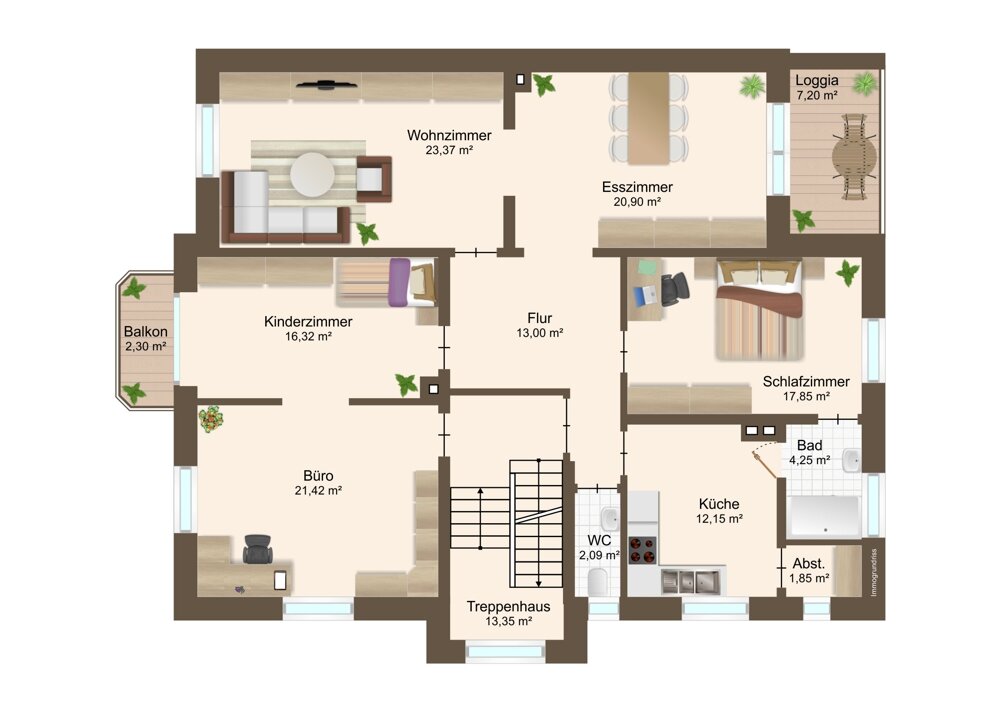 Wohnung zum Kauf 1.150.000 € 7 Zimmer 205 m²<br/>Wohnfläche 2.<br/>Geschoss Mittelwiehre Freiburg im Breisgau 79102