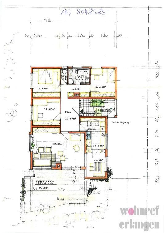 Wohnung zur Miete Wohnen auf Zeit 2.415 € 5 Zimmer 112 m²<br/>Wohnfläche ab sofort<br/>Verfügbarkeit Frauenaurach Erlangen 91056