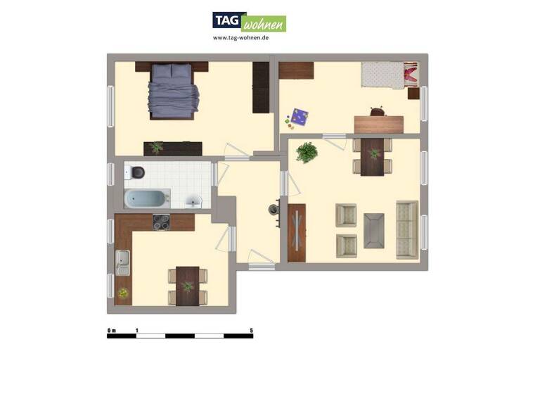 Wohnung zur Miete 340 € 3 Zimmer 50 m² EG frei ab 15.03.2026 Fritz-Reuter-Straße 50 Merseburg 06217