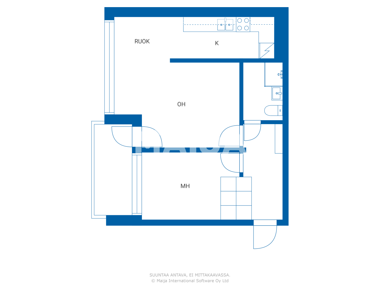 Studio zum Kauf 129.000 € 2 Zimmer 51 m²<br/>Wohnfläche 3.<br/>Geschoss Isokatu 77 Oulu 90120