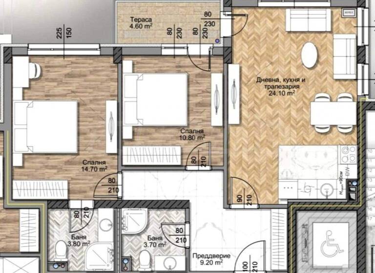 Studio zum Kauf 214.881 € 4 Zimmer 101,5 m² Sofia