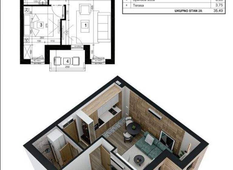 Wohnung zum Kauf provisionsfrei 110.019 € 2 Zimmer 35,5 m² 6. Geschoss Zlatibor 31315