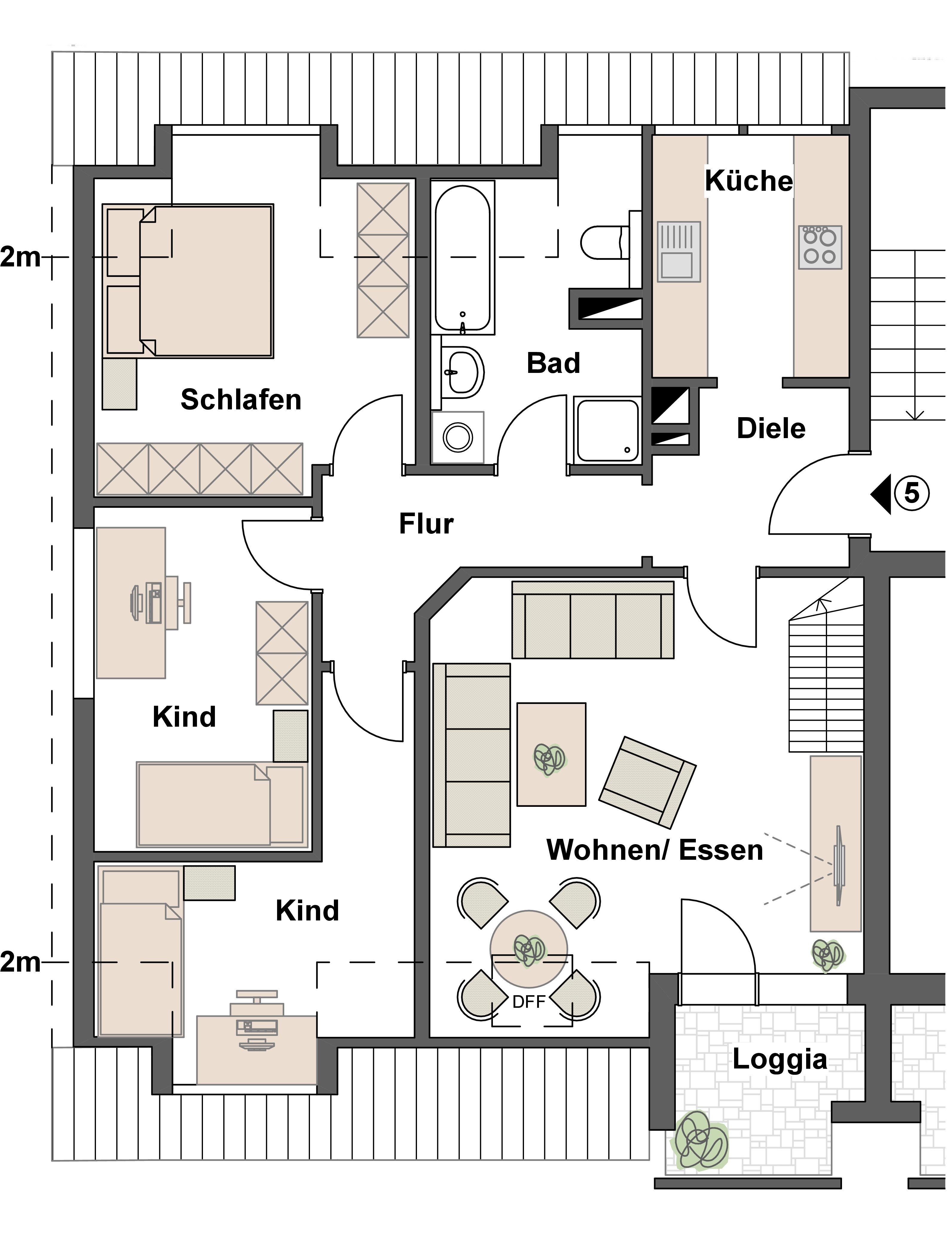 Wohnung zur Miete 1.020 € 5 Zimmer 120 m²<br/>Wohnfläche 2.<br/>Geschoss ab sofort<br/>Verfügbarkeit Am Weingarten 8 Neuendettelsau Neuendettelsau 91564