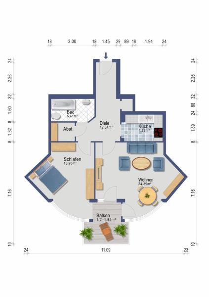 Wohnung zum Kauf 399.000 € 2 Zimmer 70,2 m²<br/>Wohnfläche 1.<br/>Geschoss Köpenick Berlin 12557