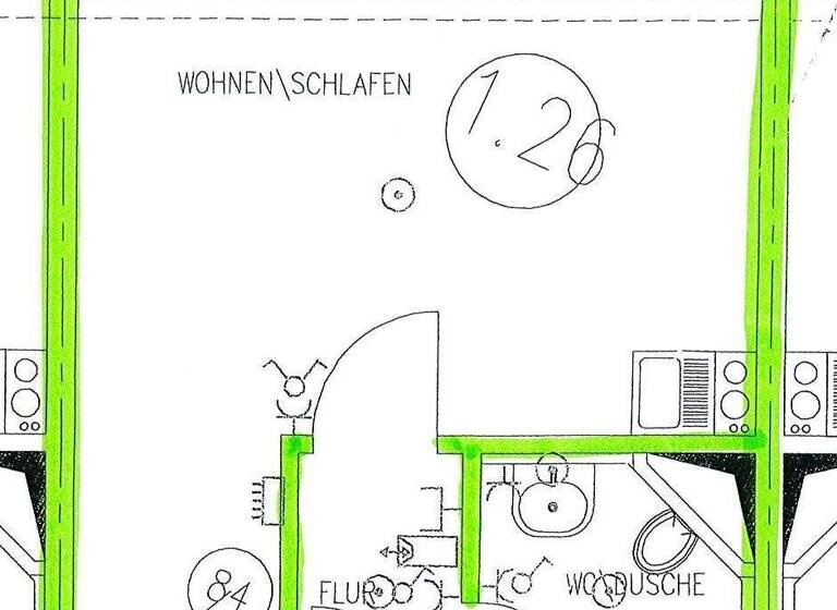 Studio zum Kauf 110.000 € 1 Zimmer 27 m² 1. Geschoss frei ab sofort Wenigenjena Jena 07749