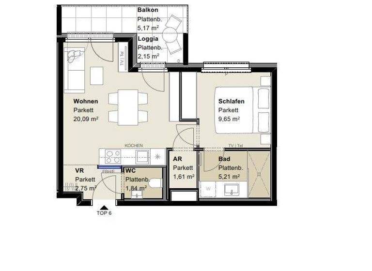 Wohnung zur Miete - Erstbezug 757 € 2 Zimmer 41,4 m² 1. Geschoss frei ab 01.05.2026 Wien 1110