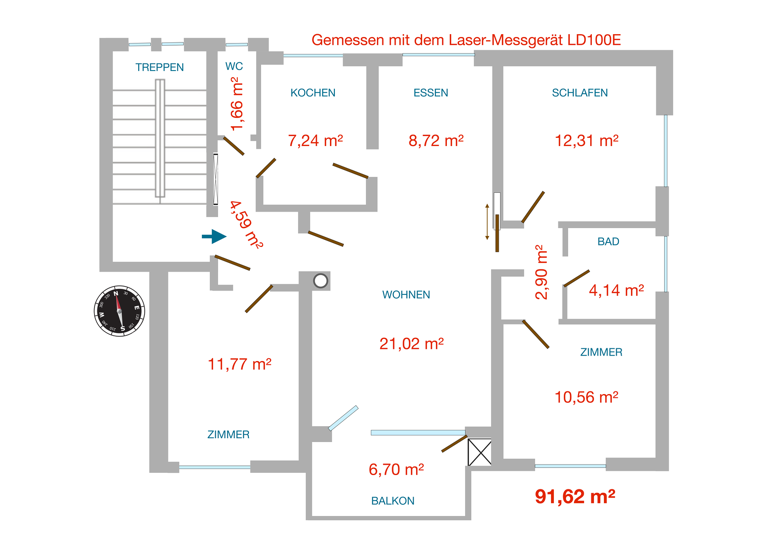 Wohnung zum Kauf 425.000 € 4 Zimmer 88 m² 3. Geschoss frei ab sofort Zähringen Freiburg im Breisgau 79108