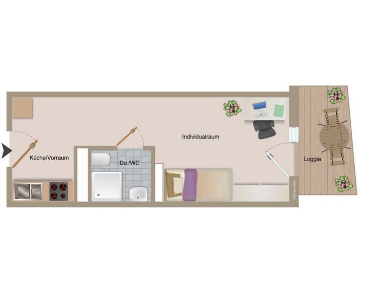 Studio zum Kauf 209.000 € 1 Zimmer 21,3 m² 1. Geschoss Schwabing-Freimann München 80939